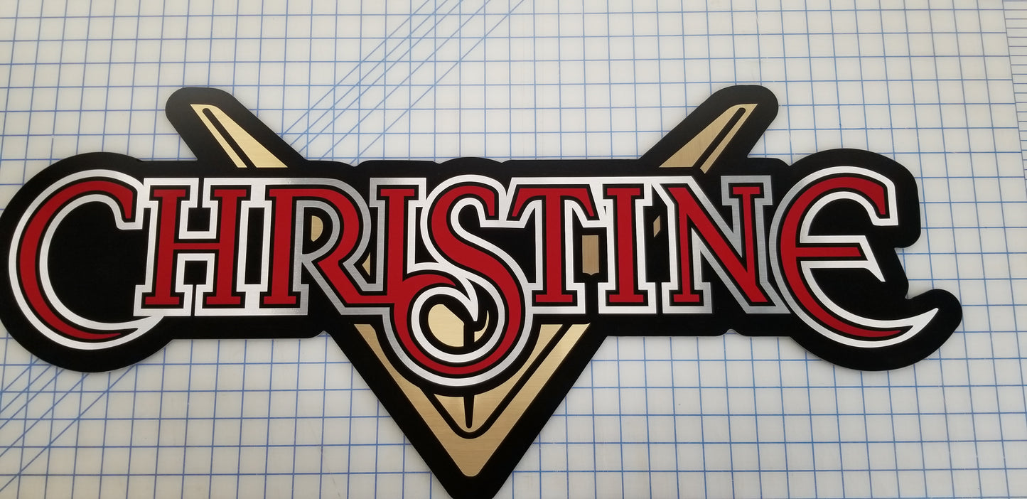 CHRISTINE V LOGO SIGN (LARGE) METAL